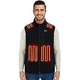 ELTENA Professional Men's Fleece Heated Vest with 20000mAh Battery equipped with Flashlight