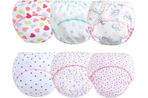 ORINERY Cotton Reusable Baby Training Pants Unisex Potty Toddler Underpants Kids Waterproof Breathable Underwear 6-Pack