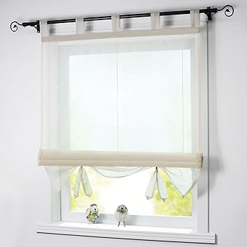 Joyswahl Raffrollo Voile Schlaufenrollo Sarah Moderne Gardine Transparente Raffgardinen Bxh 120x155cm Sand 1er Pack Amazon De Kuche Haushalt