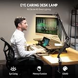 SKYLEO Desk Lamp LED 5 Color Modes 11 Brightness Levels Swing Arm 12W Black view 5