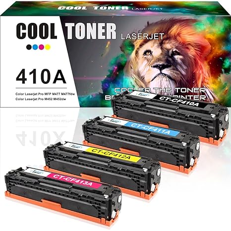 Cool Toner 4 Pack Kompatibel für HP 410A 410X CF410A CF411A-CF413A HP410A Toner für HP Color Laserjet Pro MFP M477fdw M477fdn