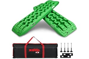 X-BULL New Recovery Traction Tracks Sand Mud Snow Track Tire Ladder 4WD (Green,3gen), Bag+Hardware+Tracks