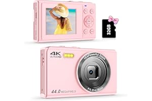 BOFIDAR Digital Camera FHD 1080P Vlogging Cameras, Small Point and Shoot Digital Cameras,Compact Camera, 2024 Best 16X Zoom Digital Cameras for Boys Girls Kids Teens (Pink)