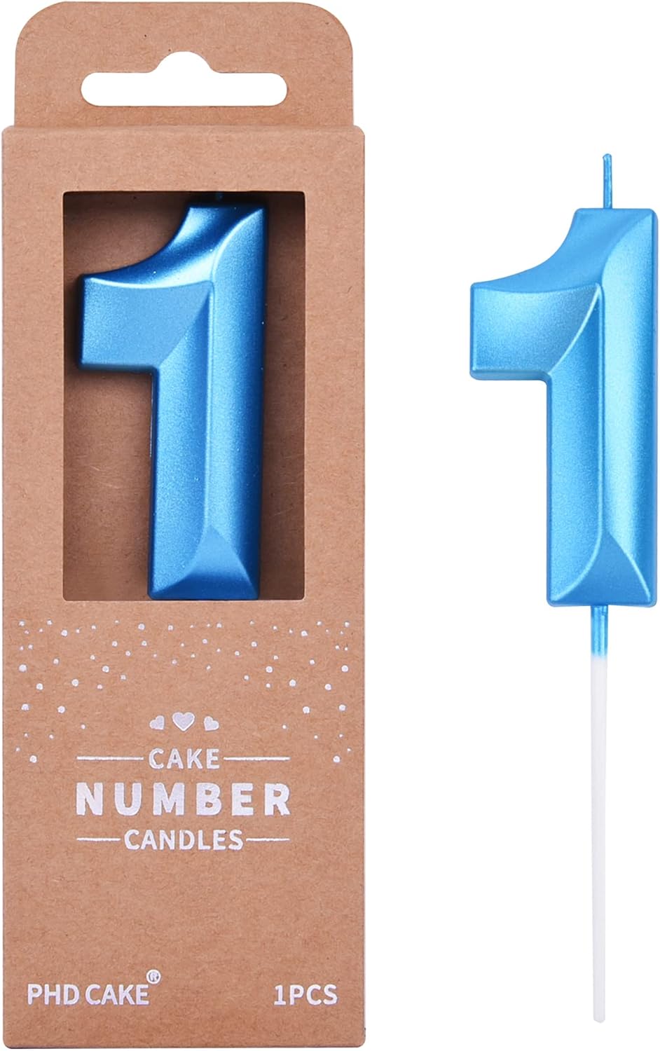 Candles & Holders - PHD CAKE 2.76 Inch Diamond Blue 1 Number Birthday Candles, Blue Number Candles, Cake Number Candles, Party Celebration