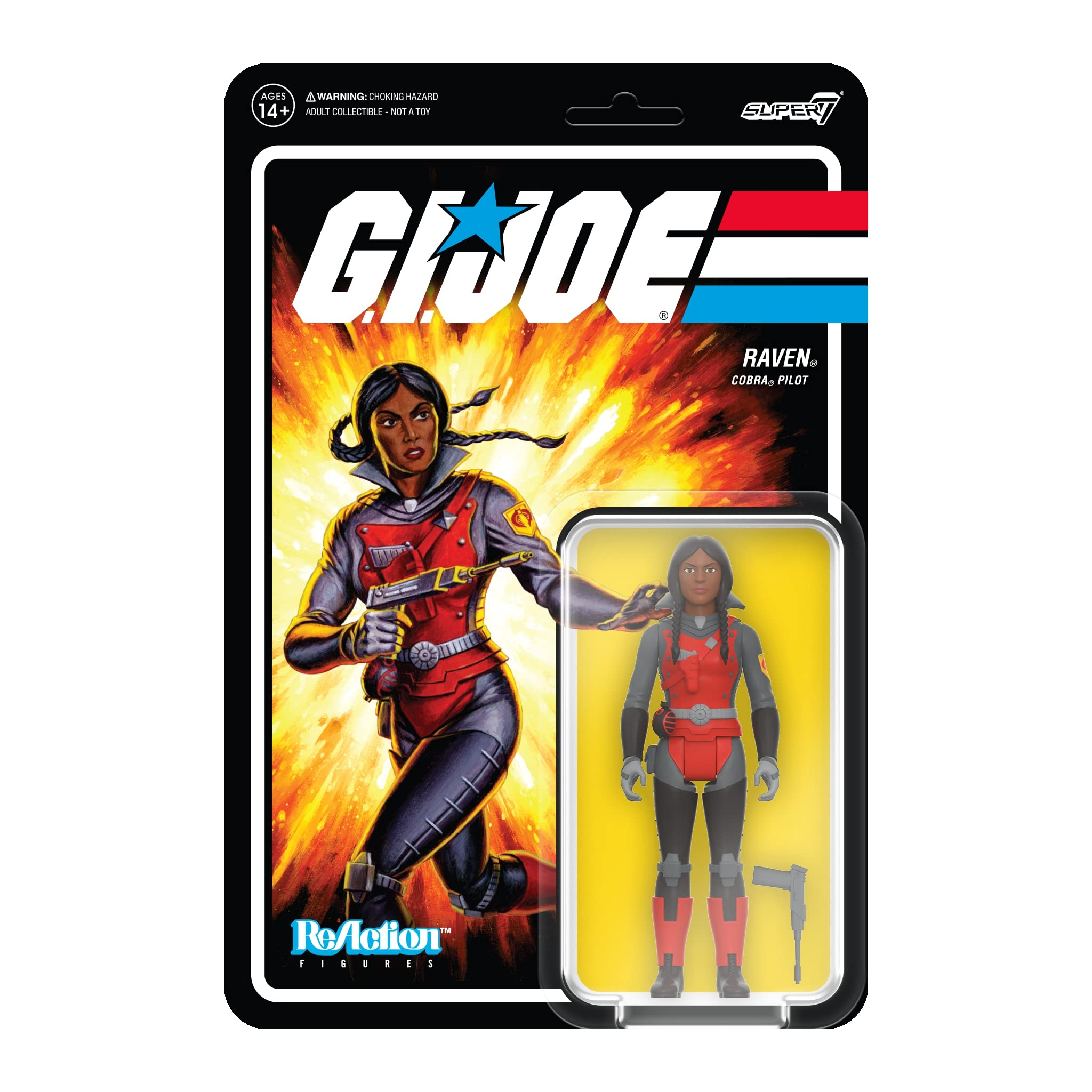 SUPER7 - G.I. Joe Raven Cobra Pilot 3.75 in Reaction Figure