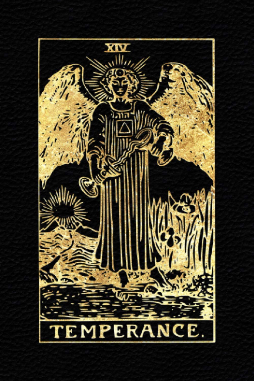 Temperance: Tarot Journal Notebook Lined, Black And Gold (College Ruled, 110 Pages, 9"x6") (Tarot Card Notebook)