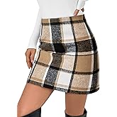 LILLUSORY Womens Plaid Skirt Fall High Waist Flannel Mini Checkered Skirts Winter Corduroy Sweater Dress 2026