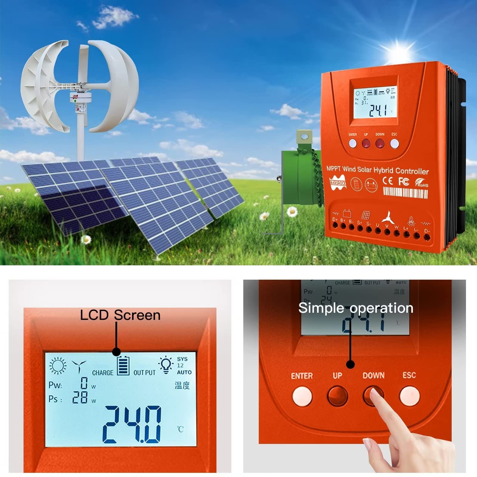 Mua 3000W Wind Solar Hybrid Charge Controller Car 24V/48V MPPT Boost ...