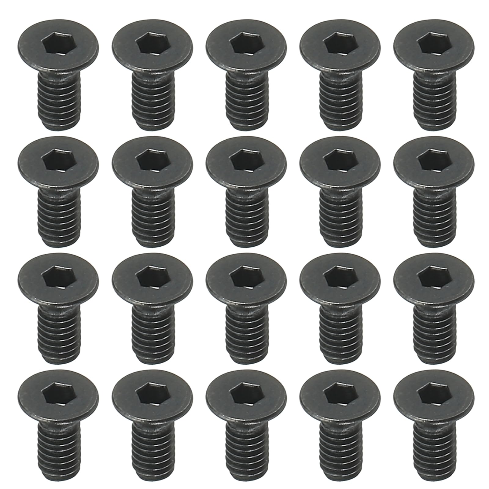 PATIKIL M2.5 x 6 mm Flat Head Socket Cap Screws, 50 Pack Flat Countersunk Bolts Medium Carbon Steel Hex Socket Drive Machine Screws Full Thread Black Oxide Grade 10.9
