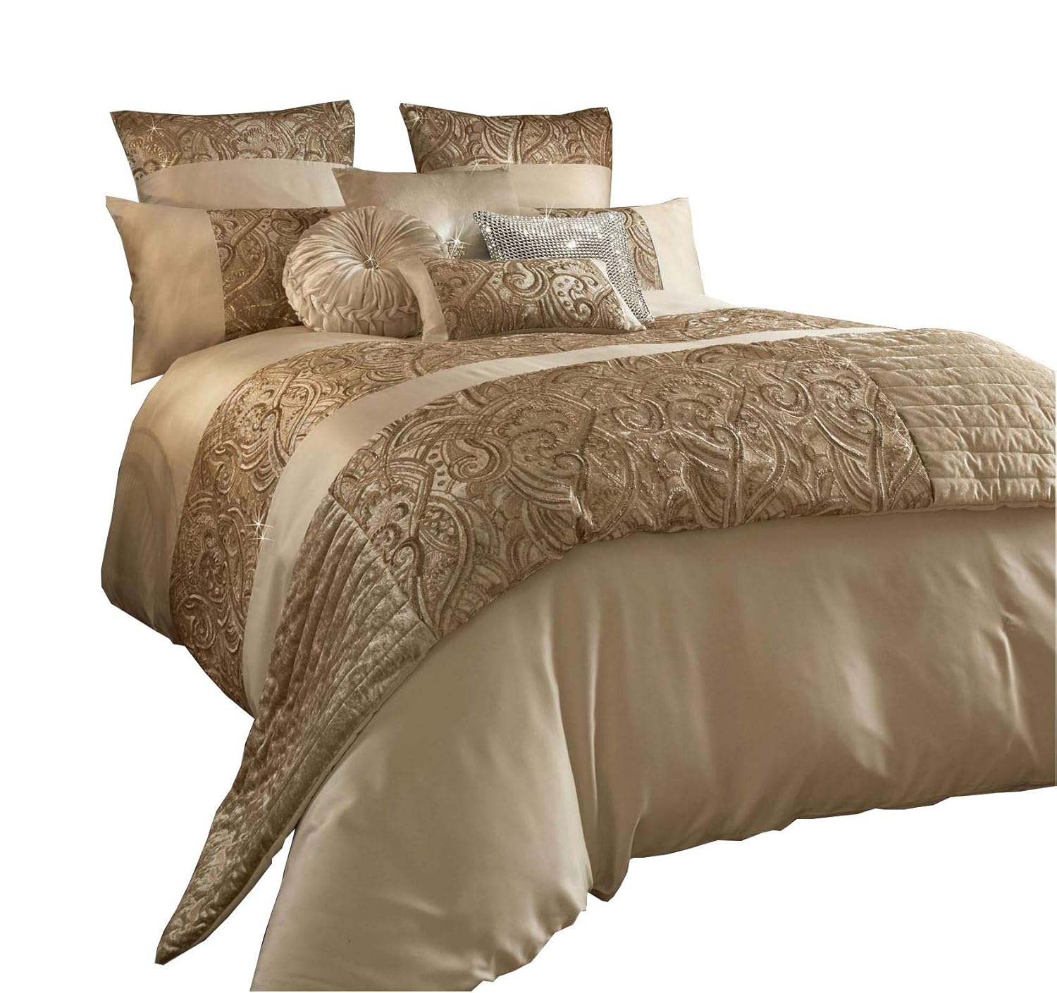 Bedding Kylie Minogue Eliza Pewter Sequins Satin 200tc King Size 3 Piece Bedding Set Home Furniture Diy Carrievilas Com