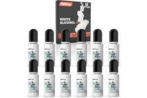 SIGWONG White Alcohol Ink Set - 12 Bottles White Colors Alcohol-Based Ink, White Alcohol Paint Dye for Epoxy Resin Painting, Resin Petri Dish, Yupo Creations, Coaster, Painting, Tumbler - 120ml/4fl.oz