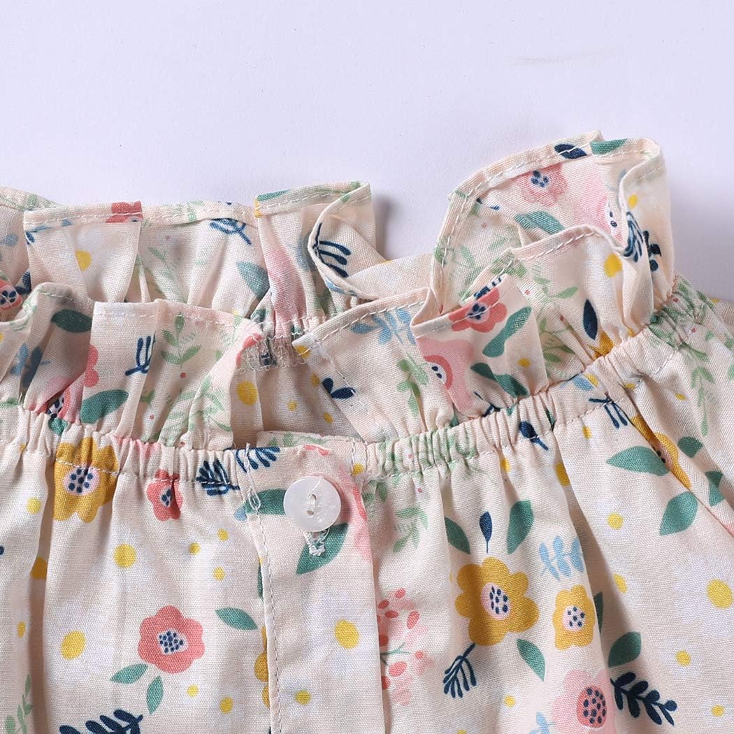 Colorful Childhood Vintage Baby Girls Floral Blouse for Spring Autumn Casual Ruffles Collar Flower Long Sleeve Shirt Tops: Clothing