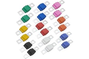 18PCS AMI/Midi Fuse Assortment Kit, Copper Plated High Current Bolt-on Fuse Fits for 32V Electrical Systems, 30A/40A/50A/60A/