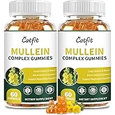 Catfit (120 pcs) Mullein Gummies for Lungs Detox &Lymphatic Drainage,Mullein Leaf Extract,Quercetin&Elderberry for Respiratory & Immune Support,Vegan, Pineapple Flavor, (2 Pack)