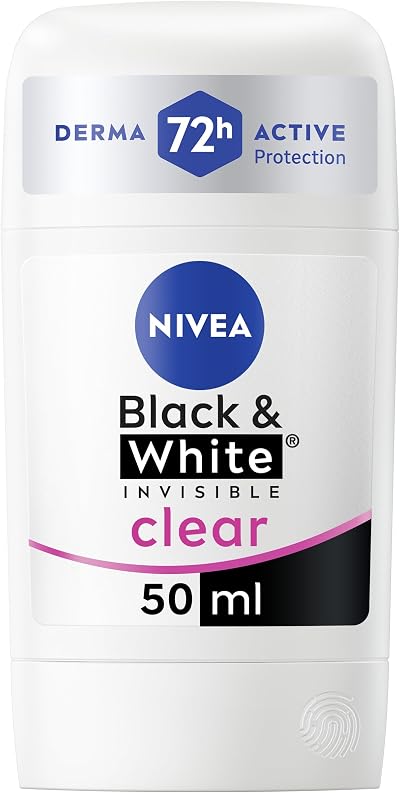 Nivea Black White Invisible Anti-Perspirant Stick 50ml 72hr Sweat Deodorant