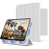 KVTVOU Magnetic Case for iPad Air 11 Inch M3/M2 (2025/2024), for iPad Air 5th/4th Generation 10.9 Inch with Clasp, Smart Folio Magnetic Cover, Slim Tri-fold Stand & Auto Wake/Sleep, Gray