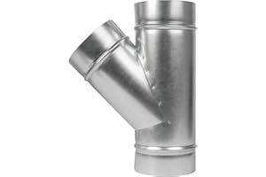 REPA MARKET 4" Inch Wye-Shape Ducting Splitter - 45 Degree Galvanized Steel 3-Way Dust Collection Fitting - Branches for Exhaust Fan - Ducting Adapter - Duct Hose Connector