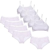 Popular Matching Girls Underwear Set - Crop Cami Training Bras for Girls with Hipster Girls Panties 10 pieces
