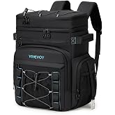 ViveVoy Insulated Cooler Backpack Large Waterproof Lunch Backpack | Leakproof fits 49 cans backpack coolers. Double decker meal prep lunch box for beach, camping &amp; picnic. Bottle opener