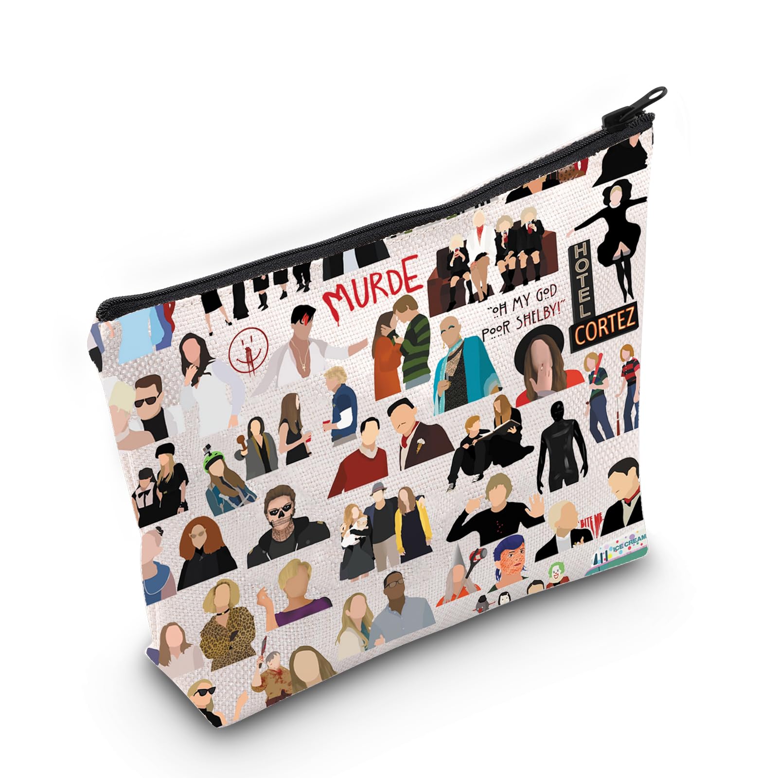 LEVLO American Story Makeup Bag Horror Story Fans Gift Horror TV Show Character Zipper Pouch Bag Horror Story Series Merch, Murde Bag