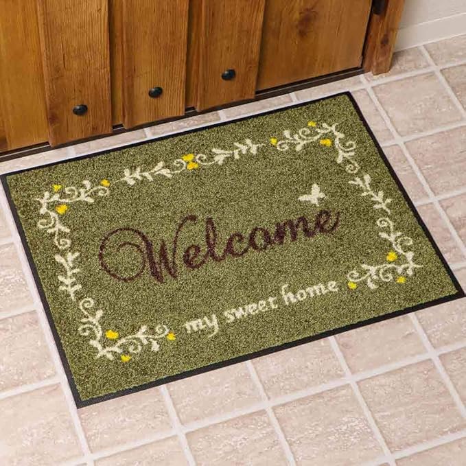 Amazon｜洗えるウェルカムマット 玄関マット（屋外） 60×90cm・ツタリーフ｜玄関マット オンライン通販