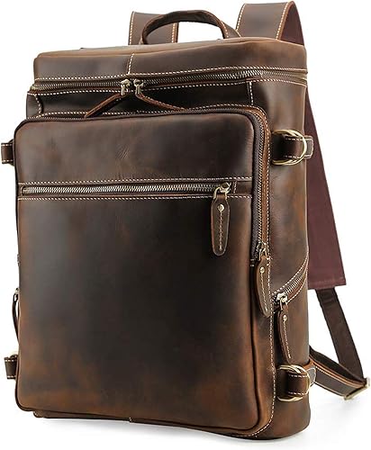 Amazon Co Jp Lannsyne リュックサック メンズ 本革 レザー バックパック 超大容量 16インチpc 対応 B4鞄 1泊2日 出張 旅行 ビジネス 通気性 機能性 1年間安心保証 シューズ バッグ