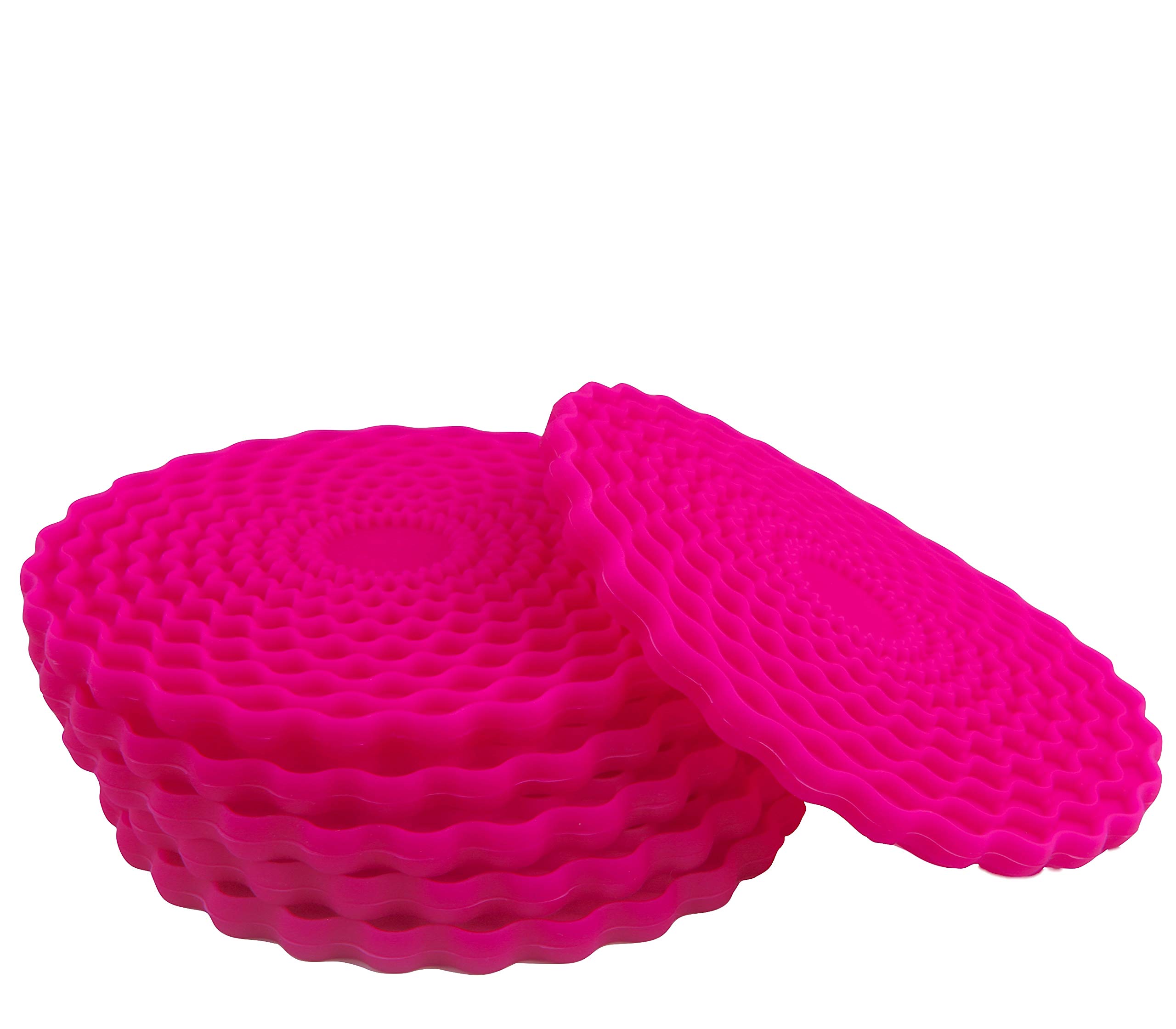 Pink Drinks Coasters Set of 6 by Stone & Thyme - a UK Brand. Non Slip, Heatproof & Easy to Clean. Colourful Decorative Home Accessories That Protect All Surfaces.