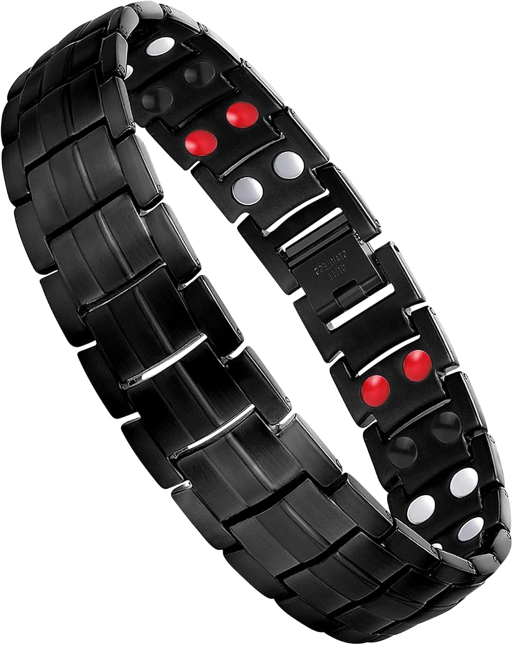 Jeracol Magnetic Bracelet Men Titanium Steel 4 Element Adjustable Gift Box