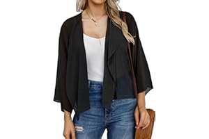 ROSEMIA Womens Summer Tops Short Shrugs Kimono Cardigans Casual Chiffon Bolero Jackets