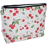 BornSiiren Cherry Makeup Bag Cosmetic Bag for Women Toiletry Bag Zipper Pouch Organizer Travel Accessories Storage with Lining