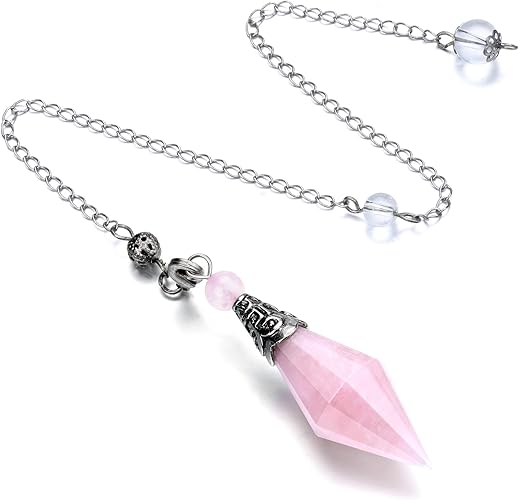 Amazon Jsdde ダウジング ペンデュラム ペンダント ネックレス 振り子 パワーストーン 天然石 水晶 ローズクォーツ アメジスト タイガーアイ 黒曜石 オーパル ブルーサンドストーン カットタイプ 開運 風水 占い 浄化 厄除け お守り 魔除け ローズクォーツ