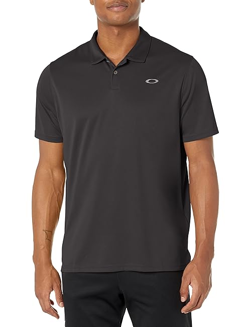 Oakley Men's Icon Thermonuclear Protect Recycled Polo Shirt, Blackout, L
