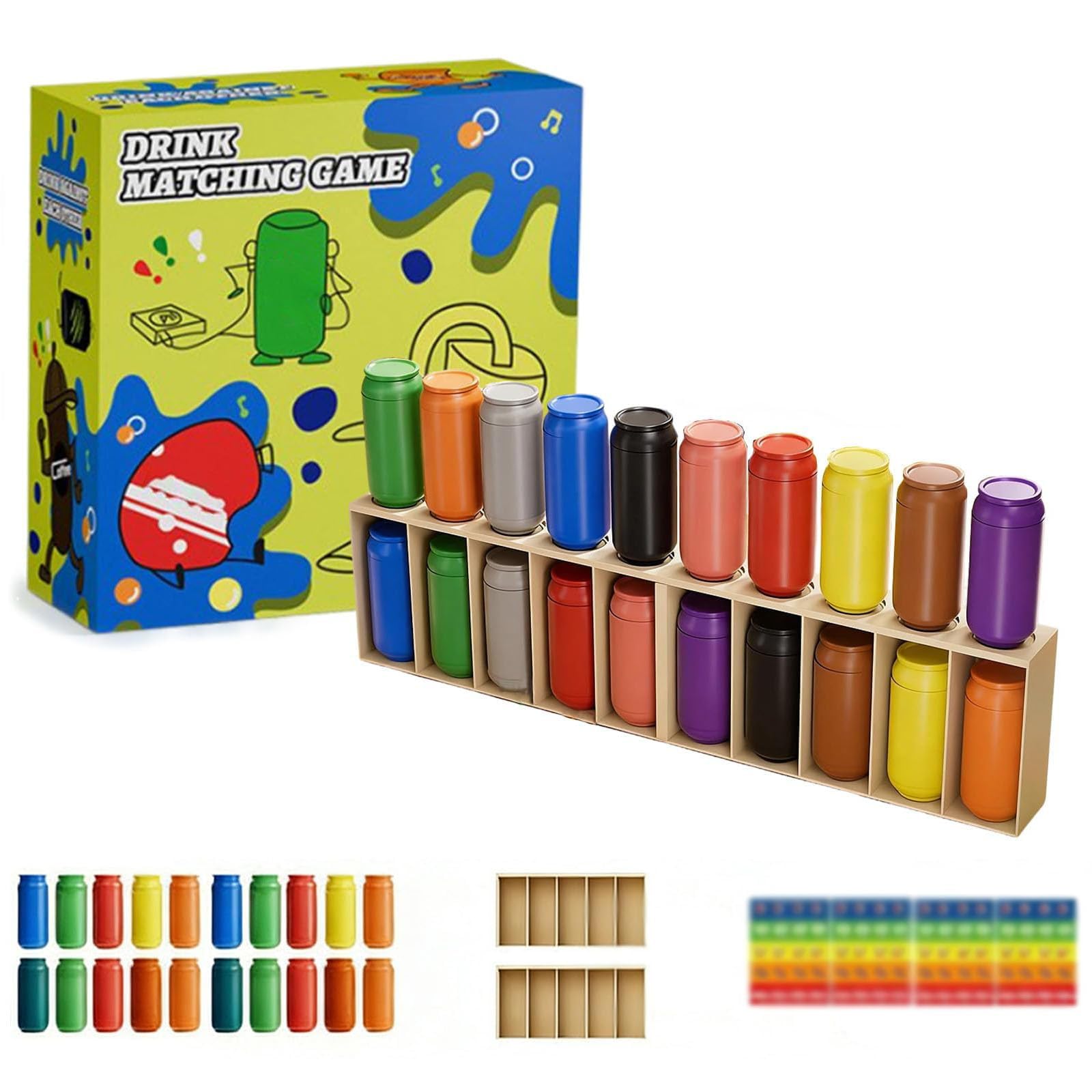 Kids Puzzle Toy Matching Puzzle Game – Montessori Brain Teaser Educational Toy, Educational Bottle Color Matching Game for Camping, School, Home, Gathering, Party, Travel