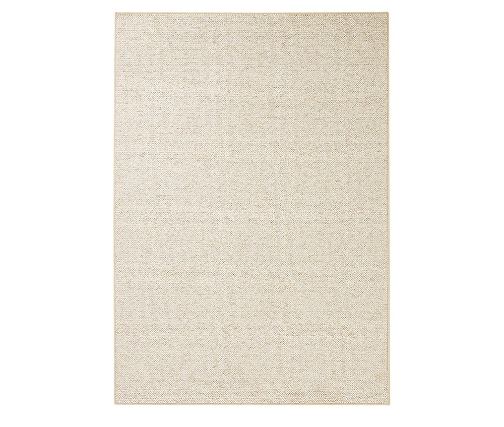 BT Carpet Wolly Rug - Living Room Rug Flat Weave Short Pile Wool Look Wool Skandi Look Dining Room Living Room Children's Room Bedroom - Cream, 60 x 90 cm