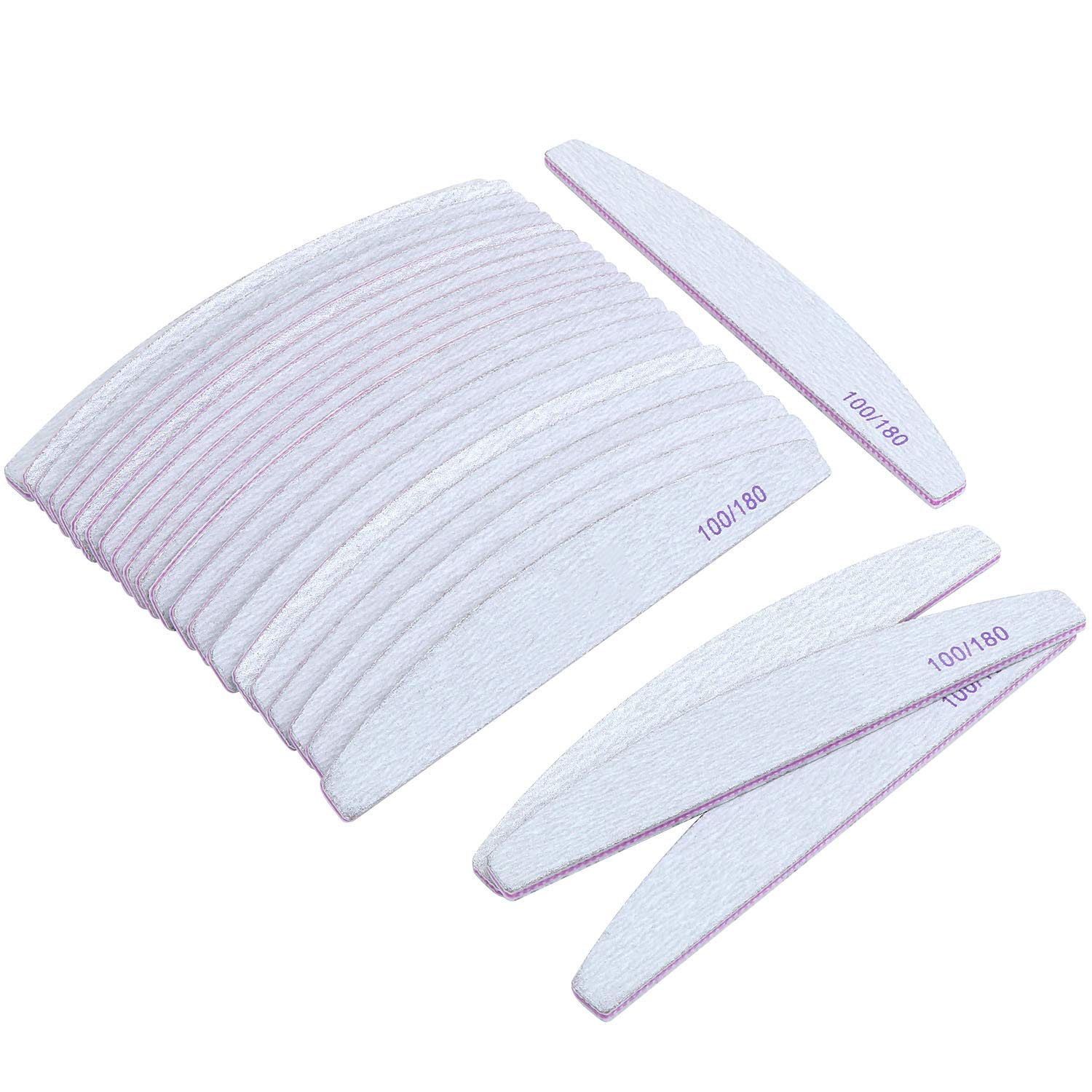 TsunNee 30PCS Professional Nail Files Set, Double Sided 100/180 Grit Emery Board Manicure Tools For Nail Grooming and Styling