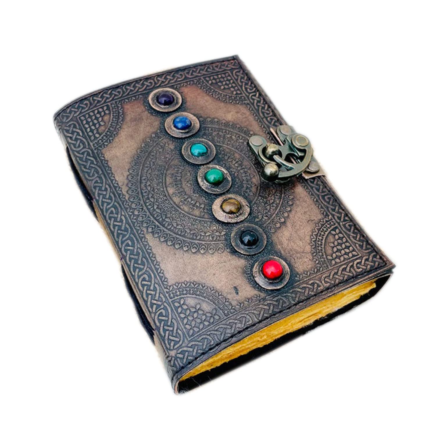 leather journal grimoire handmade notebook for writing sketching book of shadows leather notebook 7 x 5 inche's journal