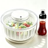 Electric Salad Spinner Large 6L, USB Rechargeable Lettuce spinner | Fruit Washer, One-Touch Salad Spinner for Greens, Vegetables &amp; Berries, Home Kitchen Washing &amp; Drying Leafy Vegetables