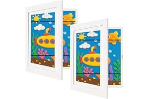 WeePro [2-Pack Kids Artwork Frames Changeable - Kids Art Frames Front Opening 8.5 x 11 Holds 150 Pics, Artwork Frames for Kids Art, Kids Art Frame Ideal for Portfolio, Pictures, Drawings (White)