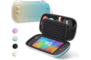 SQERO Switch Case for Nintendo Switch 2, Upgraded Honeycomb Shock-absorbing Design, Portable Full Protection Travel Bag Cover for Nintendo Switch 2 Accessories with 10 Game Cards Storage
