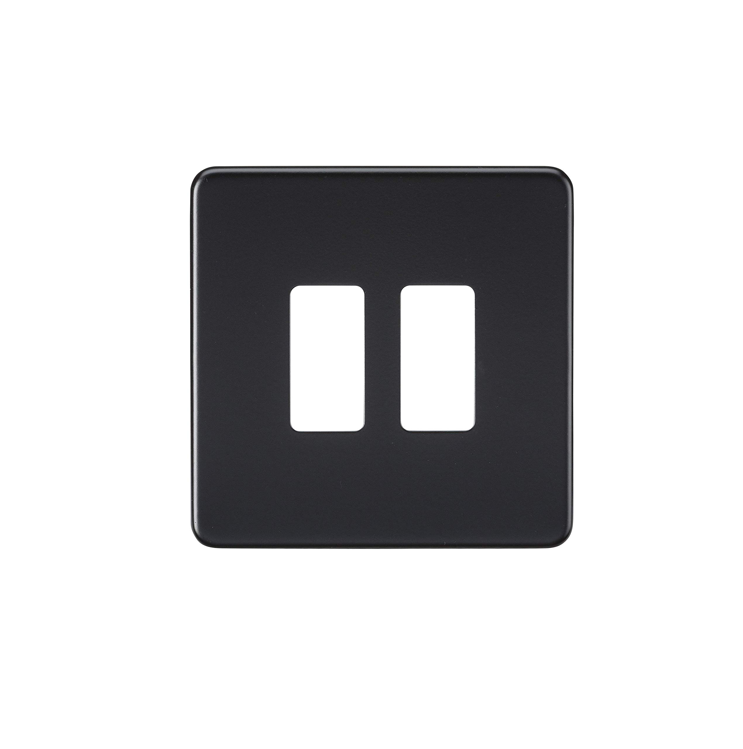 Screwless 2G grid faceplate - matt black — image 1