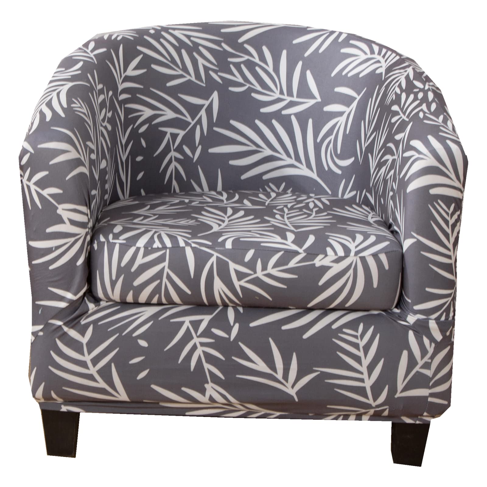 Mingfuxin 2 Piece Stretch Printed Tub Chair Cover, Soft Spandex Club Chair Slipcovers with Cushion Cover Round Barrel Armchair Sofa Covers Slipcovers Couch Protector (Printed #3953)