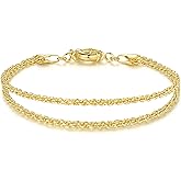 Yzytdgzy Gold Bracelets For Women 14K Gold Bracelet For Women Layered Bracelet For Womens Beauty In Simplicity Understated Handmade Rope Bracelets For Womens 6.7/7.5/8.3 Inches