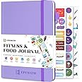 EPEWIZD Food and Fitness Journal Hardcover Wellness Planner Workout Journal for Women Men to Track Meal and Exercise Count Calories Weight Loss Diet Training Weight Loss Tracker Undated Home and Gym