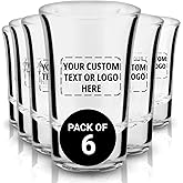 Personalized Shot Glasses | Set of 6 | Quality Glass 1.5oz Custom Shot Glasses with Laser Engraving | Great for Wedding Favors, Bachelorette Party Gifts, Customized Party Favors, Unique Gifts