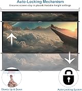 INMOZATA 100" Pull Down Projector Screen 4:3 HD for Home & School view 3