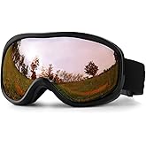 SPOSUNE Ski Goggles Over Glasses with Dual lens, Anti-fog Anti-UV Snow Goggle for Men Women Youth Skiing Snowmobile