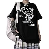 Women Grunge Gothic Bear Tops Print Harajuku Korean Clothes