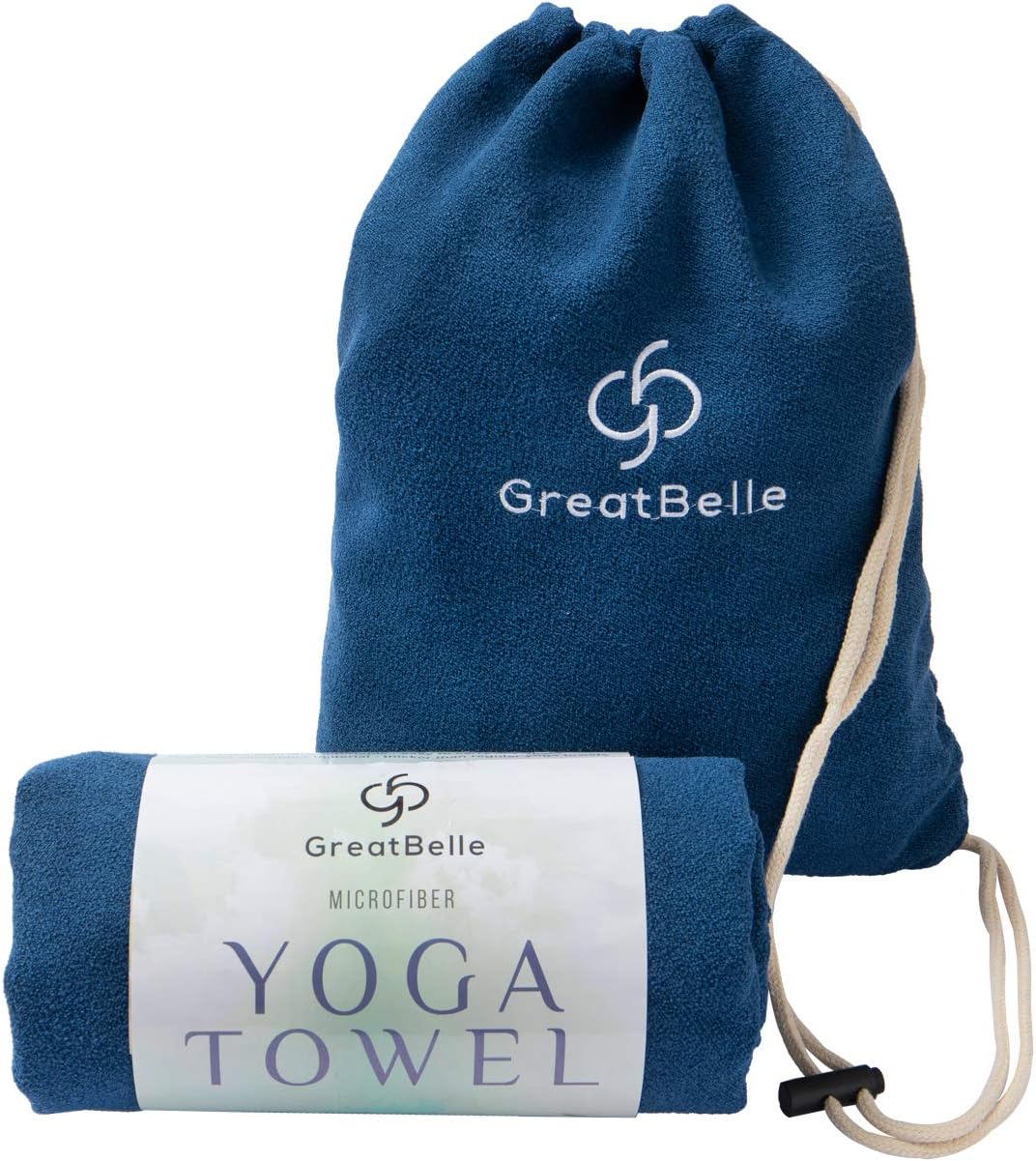GreatBelle Yoga Towel with Storage Pouch (72” x 26”) - Non-Slip Super Absorbent Microfiber Mat Yoga Towel Use for Bikram and Hot Yoga Pilates Fitness Exercise and Stretching