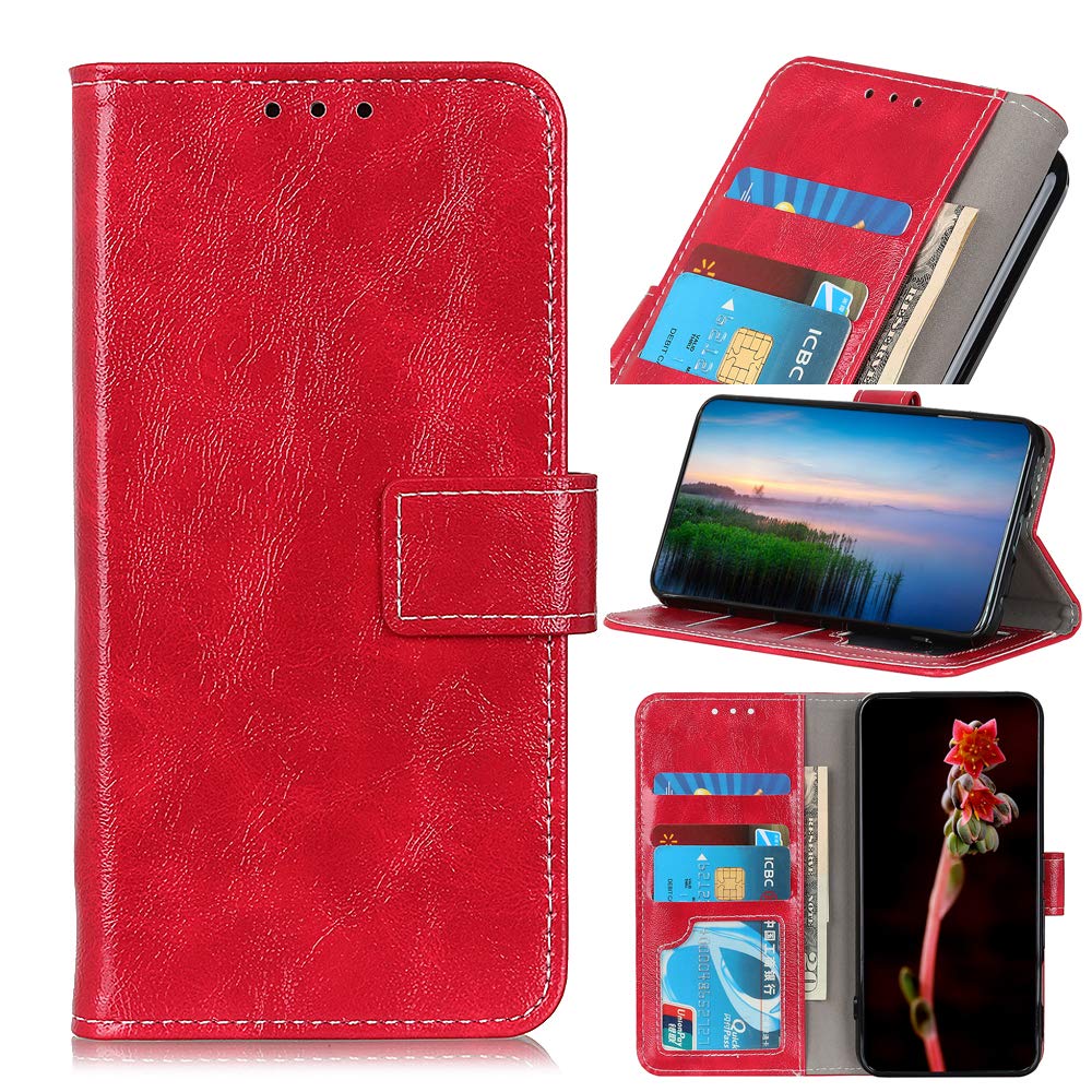 Redmi Note 12 Turbo Case, Sturdy Practical Redmi Note 12 Turbo Phone Case, Magnetic Flip Wallet Case for Redmi Note 12 Turbo Case, Red