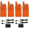 Retevis RT22 Rechargeable Walkie Talkies, Long Range Two Way Radio for Adults,Portable Handheld Radio,Voice Activated, Emergency Alarm,Upgraded Type-c Charing,Outdoor Hiking Travel(4 Pack, Orange)